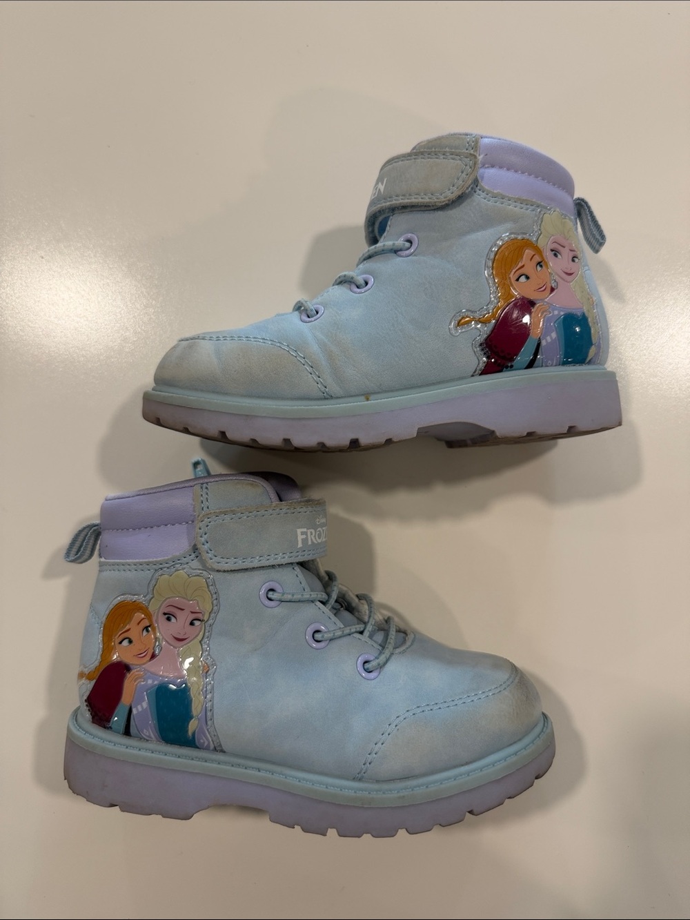 Disney Frozen Elsa Anna Blue Purple Ankle Boots Toddler Girls Size 9